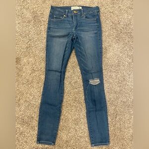 Abercrombie & Fitch Blue Skinny Jeans with Distressed Detail
